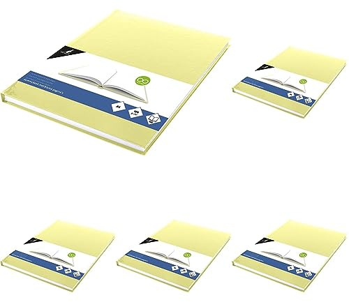 Kangaro KTC Kangaro A4 blanko mit gelbes Pastell Hardcover, 80 Blatt 100 gramm weiß Säurefreies Papier, K-5350, Pastell gelb (Packung mit 5)