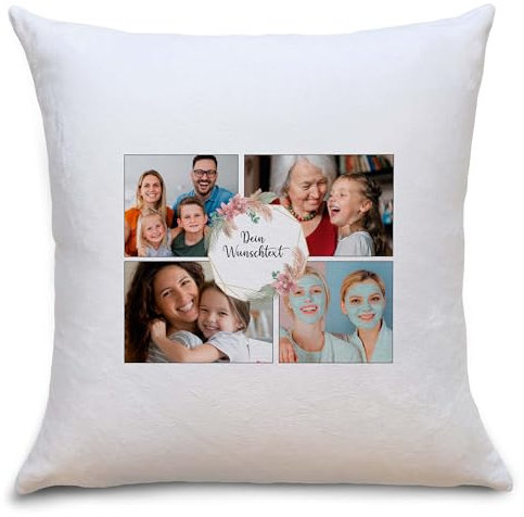 OWLBOOK® Kissen mit Foto Bedrucken Lassen | Personalisierte Geschenke für Frauen | Ostergeschenke für Erwachsene | Fotogeschenke | Muttertagsgeschenk | Mama Geschenk | Boho | Fotokissen 40x40
