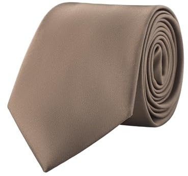 Herren Einfarbige Krawatte 8cm 3.15 Normalbreite Krawatte Schlips Binder Langbinder Basic Classic Necktie Business Casual Festivitäten Hochzeit - Hellbraun