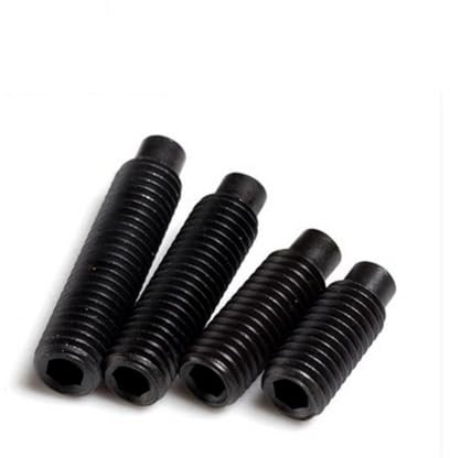 TULDYS M3 M4 M5 M6 M8 M10 M12 M14 M16 DIN915 Sechskant-Innensechskantschraube aus schwarzem Stahl der Güteklasse 12.9 mit konvexer Endschraube mit Zapfen und Gewindestift(8mm,50pcs M8)