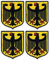 4er Set - Wappen Deutschland - Aufnäher - Bestickter Patch / Abzeichen / Emblem