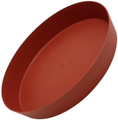 Aerzetix - C73860 - Set di 5 piattini sottovasi Ø interno140mm per vaso di fiori - colore tegola - in plastica - piante giardiniere