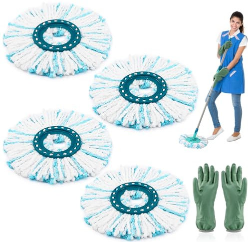 Pack of 6 Mop Head Replacement Covers for Leifheit Clean Twist Disc Mop Micro Set, 2 Microfibre System Cleaning Cloths, Ideal for All Floor Types with High Water and Dirt Absorption
