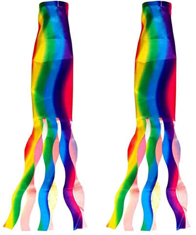 Ronlok 2X Regenbogen Windsack Wind Streamer Flagge Garten Camping Dekoration Flagge 70CM