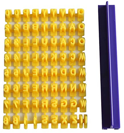 Hztuang Alphabet Letter Number Cookie Press Stamp Embossing Round Cutter Templates Tools Fondant DIY Tool Cookie Decorations