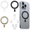 Kit de 3 Anillos Adaptadores Magnéticos Universales: Compatible con MagSafe, Placas Metálicas para iPhone, Incluye Pegatinas Universales para Conversión, Colores Negro y Blanco (3 Pcs)