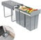 Suusolny Grau 1 x 20L + 1 x 10L Einbaumülleimer Mülltrennsystem Ausziehbar Mehrfachbehälter Abfallsammler Schrankmülleimer Geruchsdicht Komfortabler Zugang für Küche 48x26x42cm