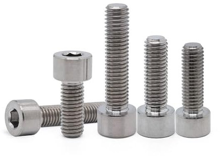 NUZBCPETR vis Boulons à Douille hexagonale Allen en Titane, vis à tête cylindrique, 3 pièces(M8 1.25 x 60mm)