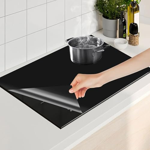 Induction Hob Protector Mat 54x90cm, Silicone Induction Hob Protective Mat Induction Hob Cover Cooktop Scratch Protector Heat Resistant Anti Slip for Induction Stove Multifunctional Silicone Mats