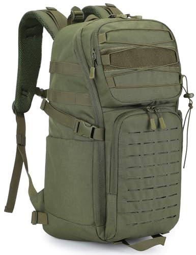 HUNTVP Militär Rucksack 35L Taktischer Rucksack Herren Wasserdicht Daypack MOLLE Reiserucksack Bundeswehr Wanderrucksack Trekkingrucksack für Herren Damen Sport Radfahren Outdoor Camping, Grün