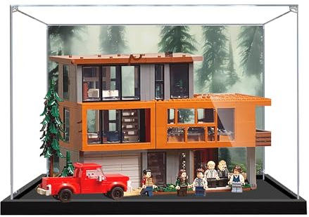 Vetrina in acrilico per Lego 21354 Twilight Cullen Family Mansion, scatola antipolvere da 3 mm, espositore compatibile con Lego 21354 (modello non incluso) (costruzione sfondo B)