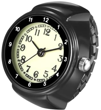 Avaner Ringuhr Damen Herren Edelstahl: Moderne Fingeruhr mit Elastischem Edelstahlband Arabischen Zahlen Analog Quarzuhr Perfekt für Arbeit Freizeit Zuhause