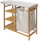 TIENDA EURASIA – Planchero con Cajones | Mueble de Planchado | Material Bambú y Tela | Color Natural - Crema | Medidas 111x34x82 cm y Medida Adicional: Balda 34x32 cm + Cajón: 33x36x58 cm