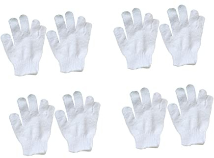 ibasenice Kinder Handschuhe Weiss 8 Stück Duschhandschuhe aus Nylon für Kinder Körperpeeling Wiederverwendbar für Dusche