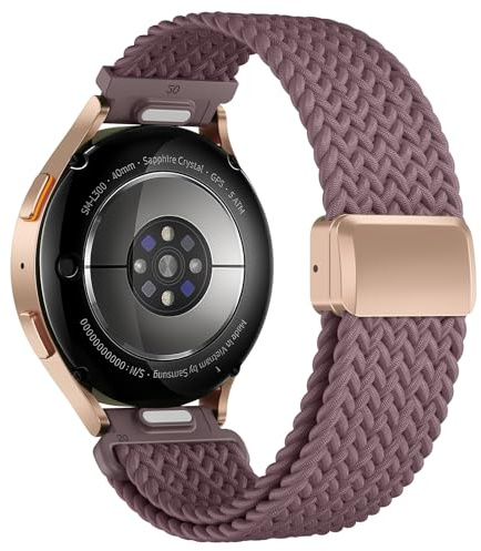 Bracelet Tressé Magnétique Compatible avec Samsung Galaxy Watch 7 6 5 4 40mm 44mm/6 4 Classic 46mm 42mm 47mm 43mm/FE/5 Pro Homme et Femme, Elastique Nylon Bracelets pour Garmin Vivoactive 5 3 6