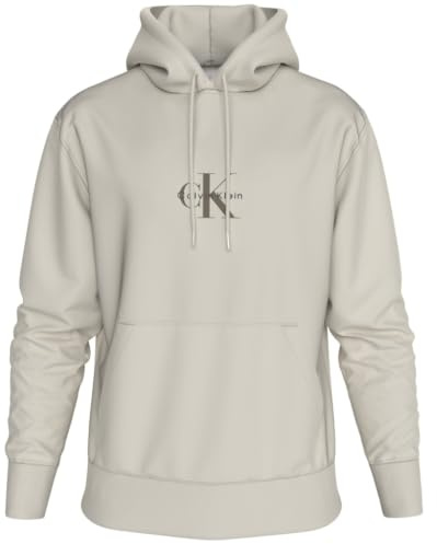 Calvin Klein Men's LS EU 350TERRY MICRO MONOLOGO HO LV04RD243G67U005 Sweatshirts, WHITE, XL