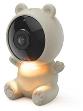Hama Überwachungskamera innen WLAN (smarte WLAN Kamera mit App, Baby Kamera Nachtsicht, menschliche Bewegungserkennung, Geräuscherkennung, Nachtlicht, Audio, Einschlafhilfe, flexibel, 1080p)