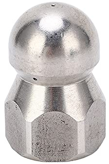 Tomotato High Pressure Washer Nozzle, Pipe Dredging Cleaning Nozzle Stainless Steel Jetter Nozzle 5000PSI Hot/Cold Water 100℃ Max with Standard Female Thread (Ball Head 3 Hole G3/8)