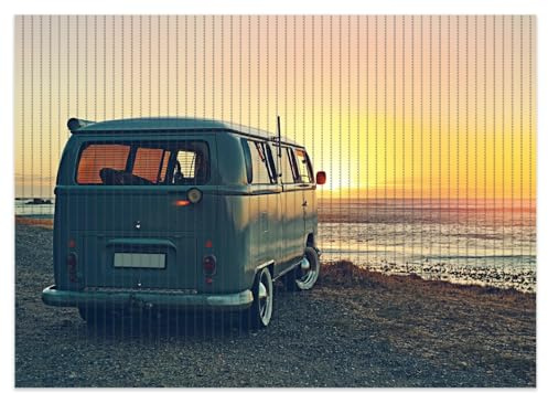 Wallario Duschmatte Antirutschmatte Badmatte Fußmatte Roadtrip am Meer, Größe ca. 70 x 50 cm
