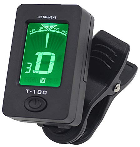 Dilwe Universal-Tuner, Elektronischer Clip auf LCD-Bildschirm-Tuner-Reglern Adjuster f¨¹r Chromatische Gitarre, Bass, Violine, Ukulele, Saiteninstrument