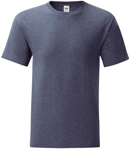 Fruit of the Loom iconic T-shirt, sizes S - 5XL, Vintage navy mottled, XXL