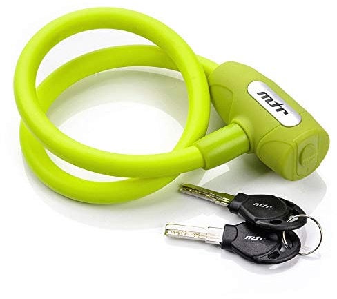 meteor Kabelschlösser Fahrradschloss Key Lock Kette Kombination Kabel Code Lock für Fahrrad Outdoor Bike Roller Grill & Sonstiges (65 cm Key Lock Grun)