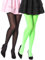 Bellivalini Medias de Microfibra Mujer 2 Pack 40 DEN BLVFI1001 (Negro/Lima Neon, M (Tamaño del fabricante: 3))