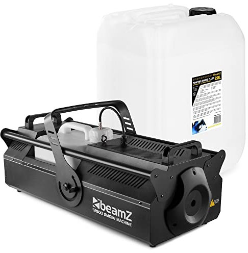 BeamZ S3500 DMX Nebelmaschine mit 20 Liter Nebelflüssigkeit, 3500 Watt kraftvolle Rauchmaschine mit Timer, Funkfernbedienung, Intervall, für Große Events, Clubs, Hochzeiten, Festivals