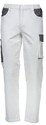 JRC 993560 Giotto Pantalone Multitasche da Uomo per Lavoro Misto Poliestere Cotone Linea Painting Bianco