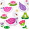 alles-meine.de GmbH 3D Wandsticker freie Motivwahl für Kinder & Erwachsene - 9 TLG. Set - Schwan - Frosch & Schwanenprinzessin - Relief Kunststoff - selbstklebend + wiederver..