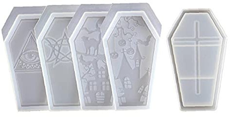 DierCosy Halloween Sarg Silikonform, Halloween Sarg Silikon Mold Schmuck Aufbewahrungsbox Harz Casting Form DIY Zubehör