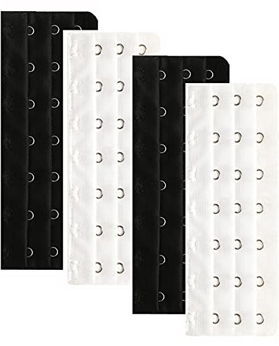 Corset Bra Extender Hook 3/4 Inch Spacing, 4pcs:7hook/White&black, 7 Hooks