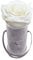 Emmie Gray Classic Infinity ROSENBOX | Velvet Gray | Runde Flowerbox - Infinity Rosen in Grauer Samtbox - 1-3 Jahre Haltbarkeit - Echte Rosen, die jahrelang blühen - Haltbare Rosen (XXS, Pure White)