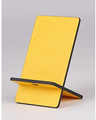 Rhodia 194435C - Handyständer Rhodiarama, elegant aus italienischem Kunstleder, 13x8x8,5 cm, Narzissengelb, 1 Stück