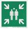 notlok Safety Work - Sammelplatz Schild [ 35 x 35 cm ] | Hinweisschild aus PVC-Nachleuchtplatte | Sammelstelle Schild | Schild Ausgang - sicherer Sammelplatz | Sammelpunkt Schild, Notausgangsschild