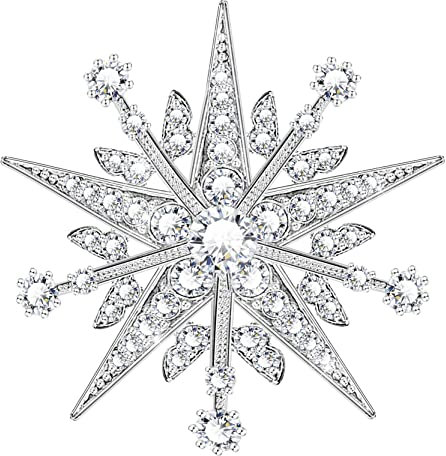 KristLand Stern Brosche Funkelnder Kristall Brosche Vintage Braut Corsage Art Deco Band Barock Brosche Braut Hochzeit Party Geburtstag Geschenk für Frauen Damen