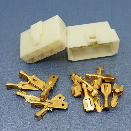 6.3mm 8 Pin Way Electrical Automotive Wire Connector Kits Socket Plug Terminal for Motorcycle Scooter
