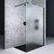 Mai & Mai Paroi de Douche 100x200 Douche à L'italienne Opaque avec Profilé Noir BR2VS Pare-douche en Verre Trempé 10mm Revêtement Nano Easy Clean
