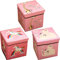 WY8 Kids Toy Storage Box Set of 3 Organiser Foldable Storage Chest with Lid for Toys, Books, Blankets, Clothes (Girl)