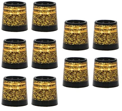 chiwanji 10 Pieces Tapered Golf Club Iron Ferrules, 0.370-9.3x14x13.8mm Sleeves, Iron Wedge, Golf Club Repair Parts Accessories, Gold