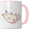 Katze Tasse Geschenkidee Japan Kaffeetasse Geschenk für Anime Fan Kaffeebecher Kawaii Becher (Weiß & Pink)