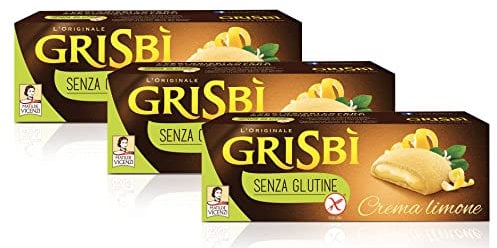 3X Grisbi, Biscotti Ripieni di Morbida Crema a Limone Senza Glutine (Gluten Free), 150g [3 Confezioni]