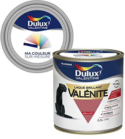 Ma Couleur Sur-mesure par Dulux Valentine – Peinture Laque Glycéro - Grande résistance pour boiseries et ferronneries - Brillant Gres Rose 0,5 L