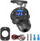 Linkstyle USB Car Charger Socket, Dual 27W PD USB C & 18W QC3.0 Ports with LED Voltmeter & Switch for 12V/24V RV Truck