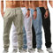 NVNV Homme Pantalon Lin Éte Grande Taille Décontracté avec Poches Cordon Pantalon Ample de Plage Léger Respirant