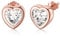 Heart Stud Earrings for Women S925 Sterling Silver Heart Earrings Rose Gold Plated with Gift Box