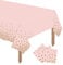 Party Tischdecken, Einweg-Tischdecke Rosa mit Gold Gepunktete Gartentischdecken 3 STK. Rechteckig Tischtuch 274 x 137cm Tischdeko für Cocktailpartys, Geburtstag, Hochzeiten, Abschlussfeiern