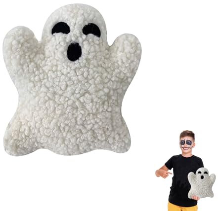 POPOYU Halloween Kuscheltier Gespenster 20cm,Halloween Kissen Geist Weißer Geister Plüsch HalloweenGeister Figure Geisterstofftier Geisterkissen Für HalloweenKinder Geschenk Deko Geister Wurfkissen