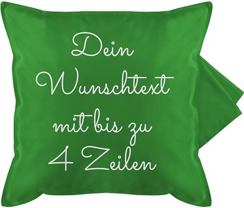 Kissenbezug - Aufdruck selbst gestalten - Wunschtext I Geschenk personalisiert - 50 x 50 cm - Grün - Kissen Personalisieren Text namenskissen personalisierte Bedrucken kuschelkissen selber Schrift