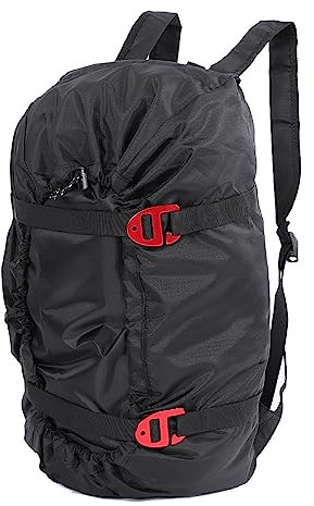 BOROCO Bolsa de Cuerda para Escalada,Mochila Escalada en Tela Oxford 210D,Bolsa de Escalada en Roca de Correa de Hombro Plegable Impermeable para Acampar Al Aire Libre y Senderismo (Negro)